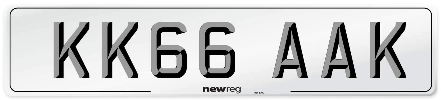 KK66 AAK Number Plate from New Reg